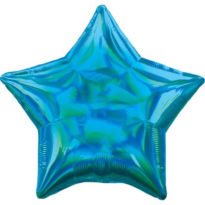 Fólia léggömb csillag holografikus türkizkék 45cm