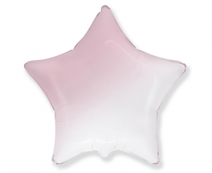 Fólia léggömb csillag rózsaszín-fehér 45cm