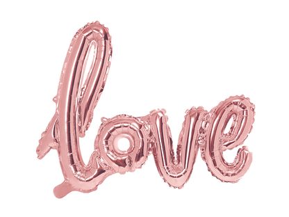 Léggömb banner Love rózsaszín arany 73x59cm