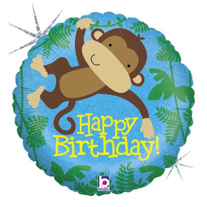 Fólia léggömb Majmocska Happy Birthday 46cm