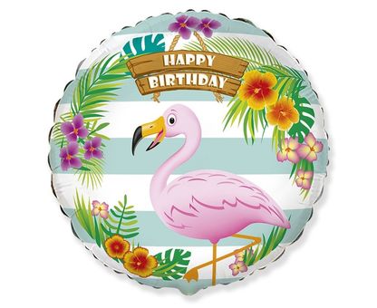Fólia léggömb Flamingó Happy Birthday 45cm