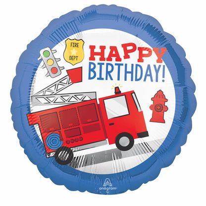 Fólia léggömb Tűzoltóautó Happy Birthday 45cm