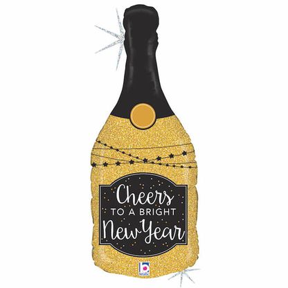Fólia léggömb Pezsgő Cheers to New Year 91cm