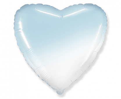 Fólia léggömb szív kék-fehér 45cm