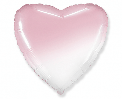 Fólia léggömb szív rózsaszín-fehér 45cm