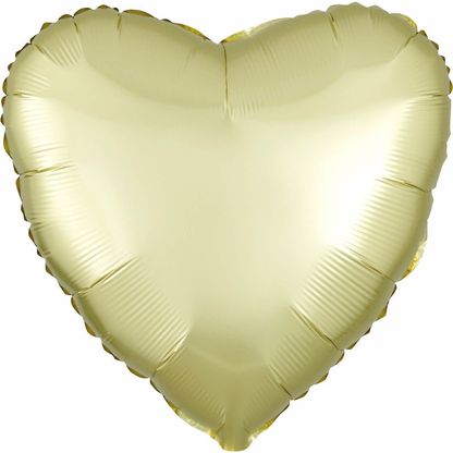 Fólia léggömb szív Satin Luxe sárga 45cm