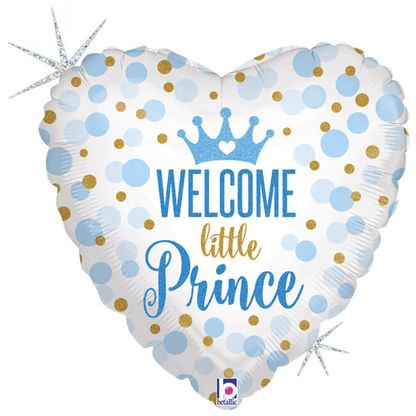 Fólia léggömb szív Welcome Little Prince 46cm