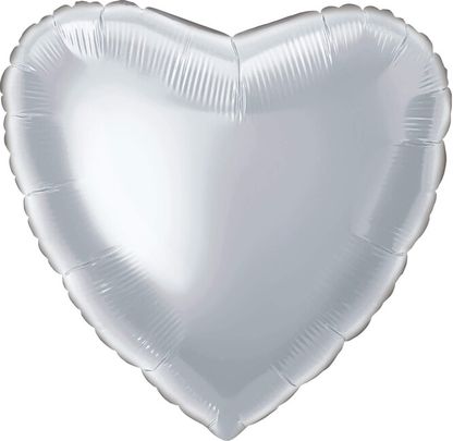 Fólia léggömb szív ezüst (nem csomagolt) 45cm