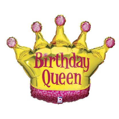 Fólia léggömb supershape Birthday  Queen 91cm