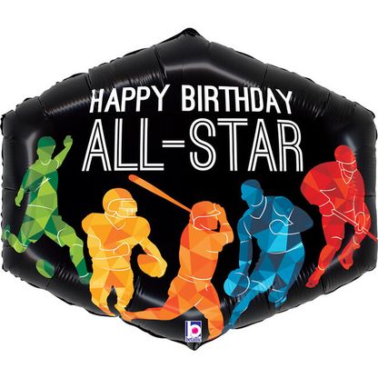 Fólia léggömb supershape Happy Birthday All Star Sport 76cm