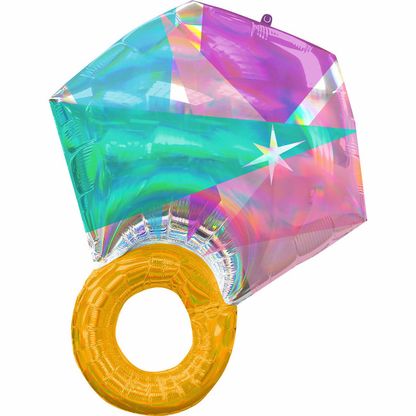 Fólia léggömb supershape Gyűrű színjátszó 55x68cm