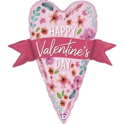 Fólia léggömb supershape szív Happy Valentine 74cm
