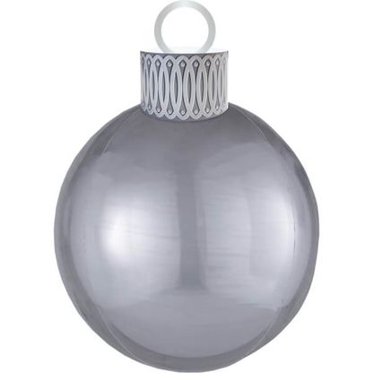 Fólia léggömb Karácsonyfagömb ezüst 38x50cm