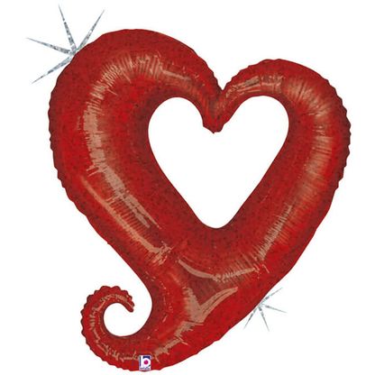 Fólia léggömb Kivágott szív Piros 94cm