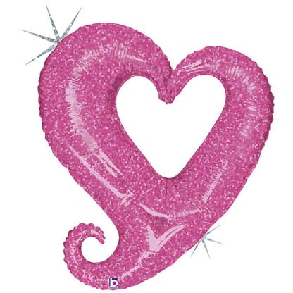 Fólia léggömb Kivágott szív Rózsaszín 94cm