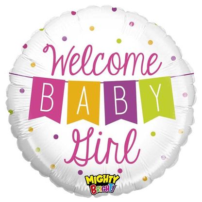 Fólia léggömb Welcome Baby Girl 53cm
