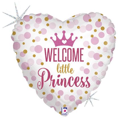 Fólia léggömb szív Welcome Little Princess 46cm