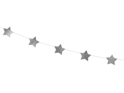 Girland ezüst csillagok 360cm