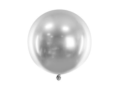 Gömbölyű léggömb metál ezüst 60cm