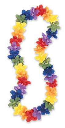 Hawaii virágfüzér többszínű élénk színek 103cm