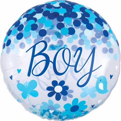 Fólia léggömb jumbo konfettivel Baby Boy 71cm