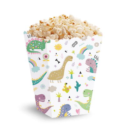 Popcorn doboz Dinoszauruszok színes 15x7,5cm 5db