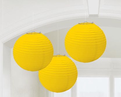 Lampionok sárga színben 20cm 3db