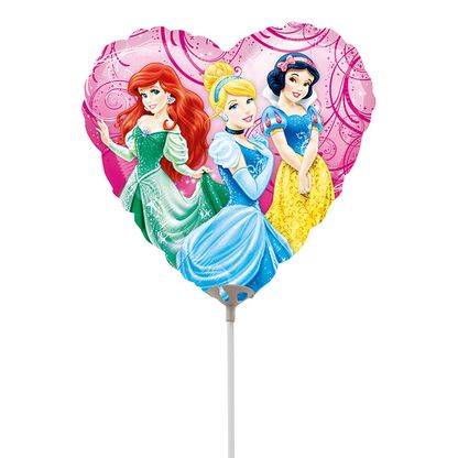 Mini fólia lufi Disney Hercegnők szív 23cm