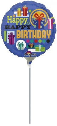 Mini fólia lufi  Happy Birthday 10cm