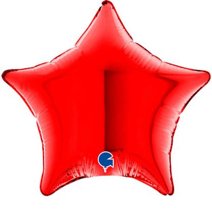 Mini fólia lufi Piros csillag 12cm