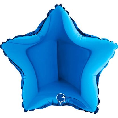 Mini fólia lufi kék csillag 23cm