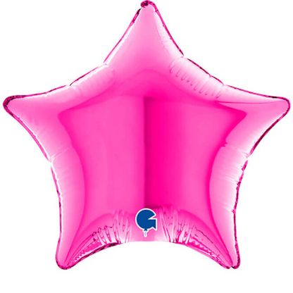 Mini fólia lufi Sötét rózsaszín csillag 12cm