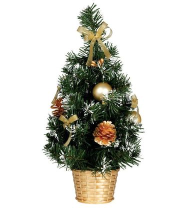 Mű karácsonyfa virágcserépben arany 30cm