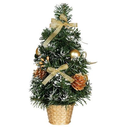 Mű karácsonyfa virágcserépben arany 40cm