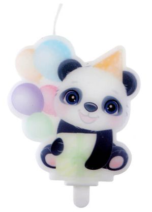 Mini gyertya Panda 6,4x7,5cm