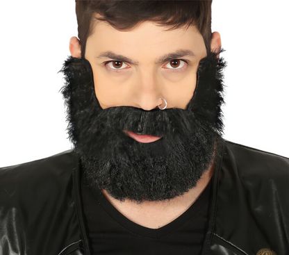 Felragasztható szakáll fekete göndör