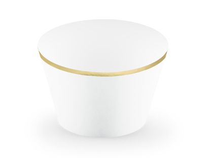 Cupcakes csomagoló Elegant Bliss fehér-arany 6db