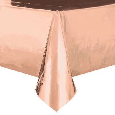 Asztalterítő műanyag rózsaszín arany 137x274cm