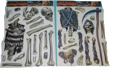 Ablakmatricák Halloween csontvázak 2 fajta 25x60cm