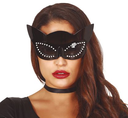 Szemüveg Fekete macska díszkövekkel