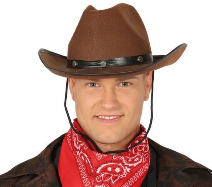 Férfi cowboy kalap barna filc