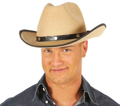Férfi cowboy kalap világosbarna