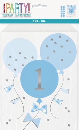 Papírtasakok 1. születésnap kék-fehér