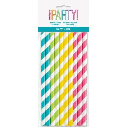 Papír szívószálak színes mix 10db