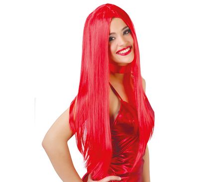 Paróka hosszú piros haj