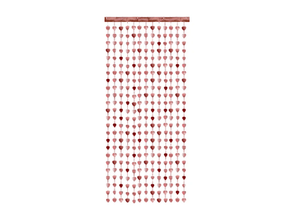 Parti függöny rózsaszín-arany szív 100x245cm
