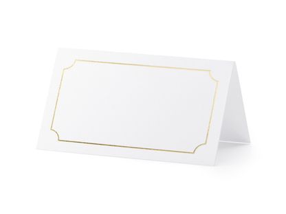 Névkártya fehér-arany 9,5x5,5cm 10db