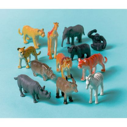 Műanyag játékok Szafari állatok 12db