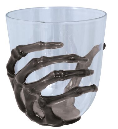Átlátszó pohár tenyér csontvázzal 9,5cm
