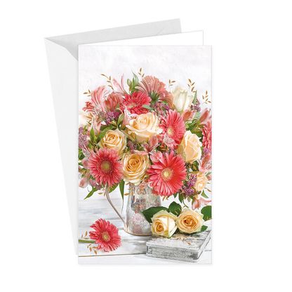 Képeslap Rózsaszín-krémszínű virágcsokor